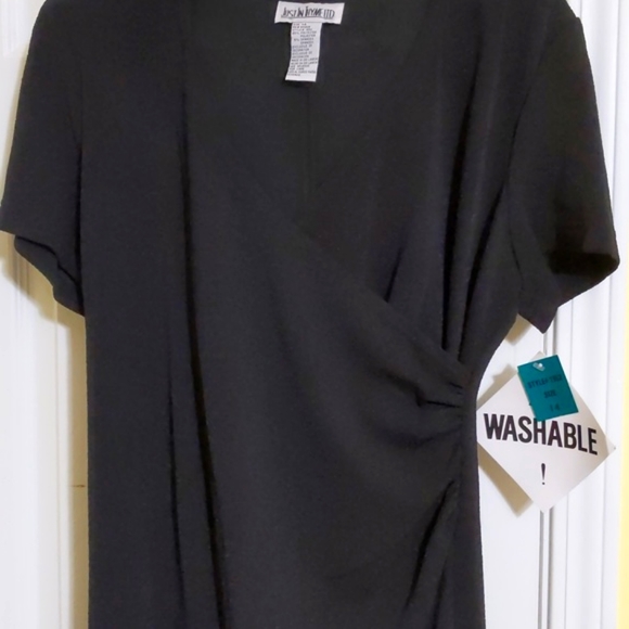 Nwt Just in Thyme ltd sz 14 blk asymmetrical midi dress. - Picture 2 of 3